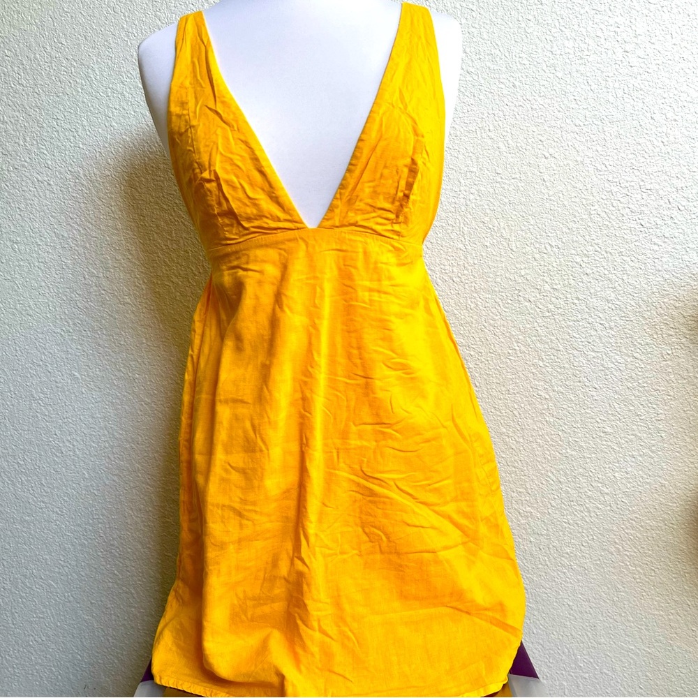 Urban outfitters yellow linen sundress